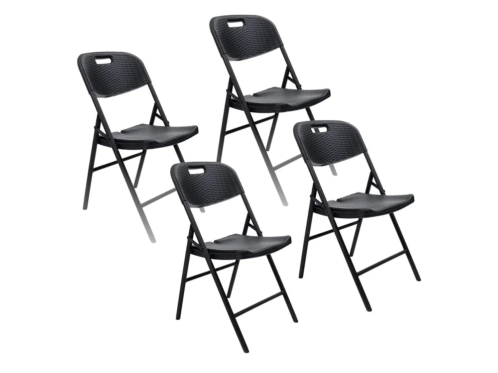 Versand Am Gleichen Tag Skandika Masi Set von 4 Klappstuhle - Black