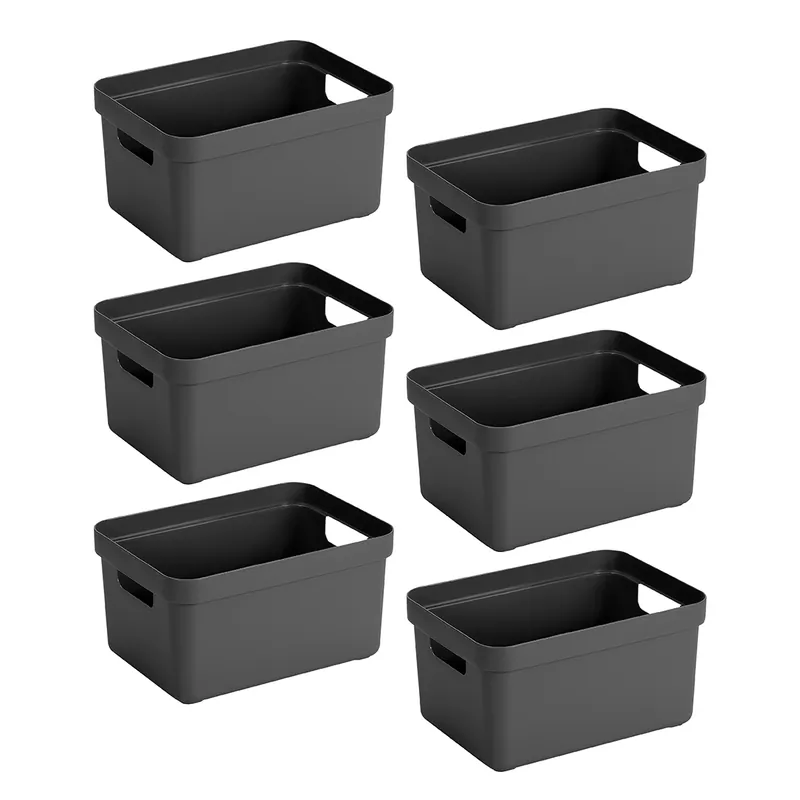 Sunware Sigma home 6er-Set 5L Aufbewahrungsbox - anthrazit Sichere Zahlung