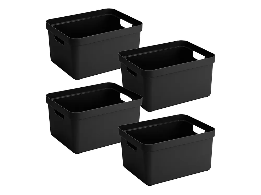 Sunware Sigma home 32 Liter Black Aufbewahrungsbox - 4er-Set Begrenztes Angebot