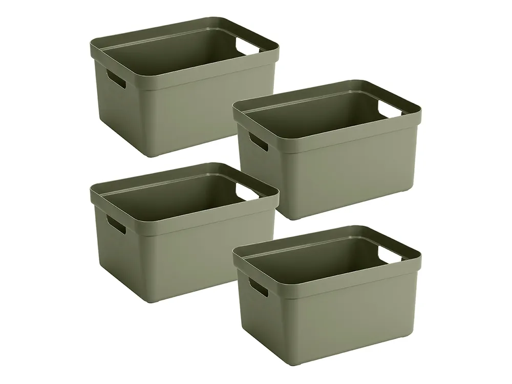 Echt Sunware Sigma home 32 Liter Dark Green Aufbewahrungsbox - 4er-Set