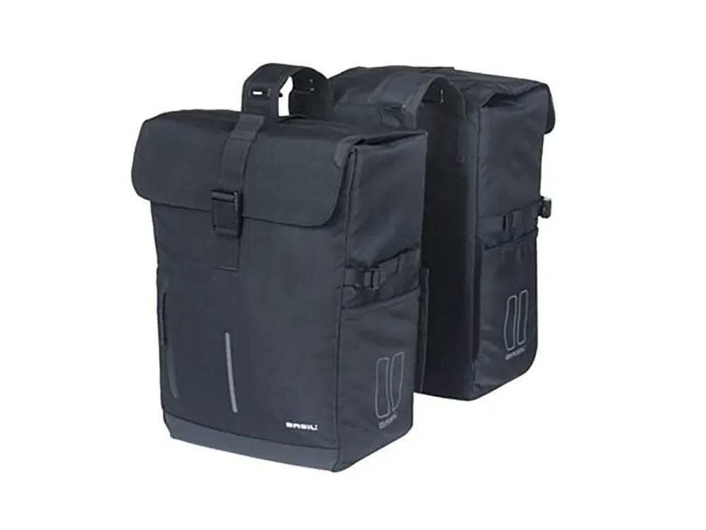 Basil Move doppelte Fahrradtasche 30 Liter - Black Meistverkauft