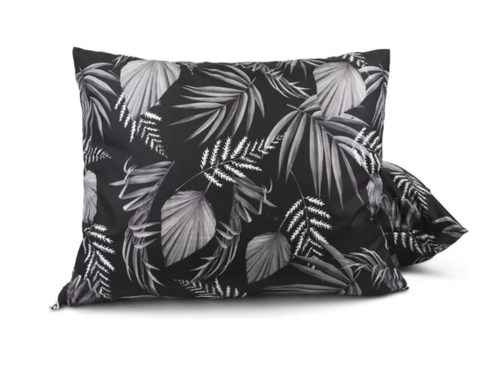 Nur Heute HappyBed Black leaves Satz mit 2 Kissenbezügen - 60x70 cm