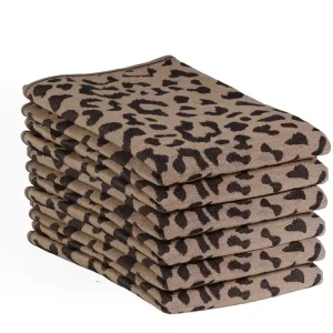 DoubleDry Leopard 50 x 70 cm 6er Set geschirrtüchern - Beige Mega-Angebot