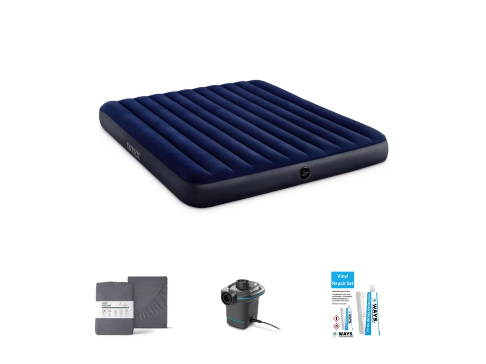 Intex Classic Downy 203 x 183 cm Luftmatratzen-Set - 4-teilig Mega-Angebot