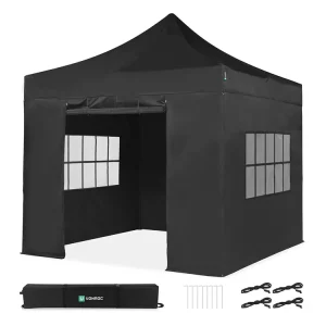 Garantierte Lieferung VONROC Premium 3 x 3 easy-up Partyzelt mit Seitenwände - Black