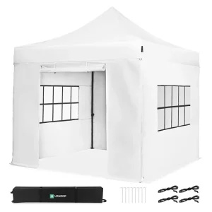 Preisknaller VONROC Premium 3 x 3 easy-up Partyzelt mit Seitenwände - White