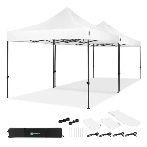 VONROC Premium 6x3 easy-Up Partyzelt mit verbindungs-set - White Abverkauf