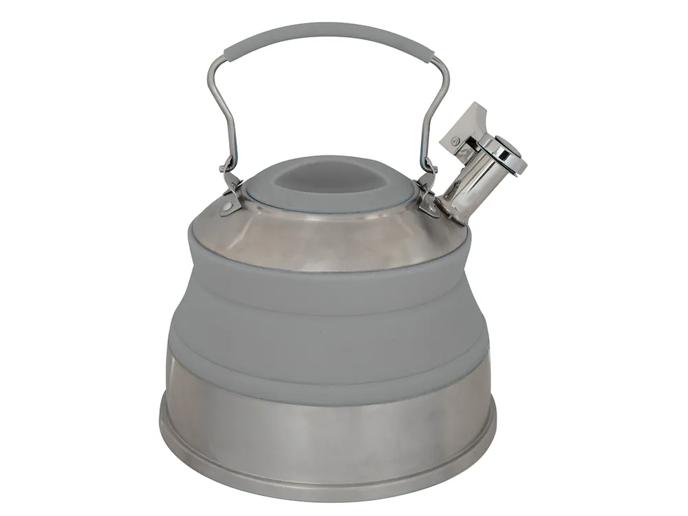 Eurotrail Faltbarer Wasserkocher 2L - Flötenkessel - Grau Neue Ware