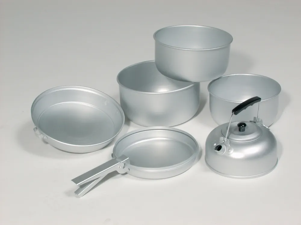 Preisknaller Koch-Set Alu 7-teilig Töpfe Pfannen Kanne Zange
