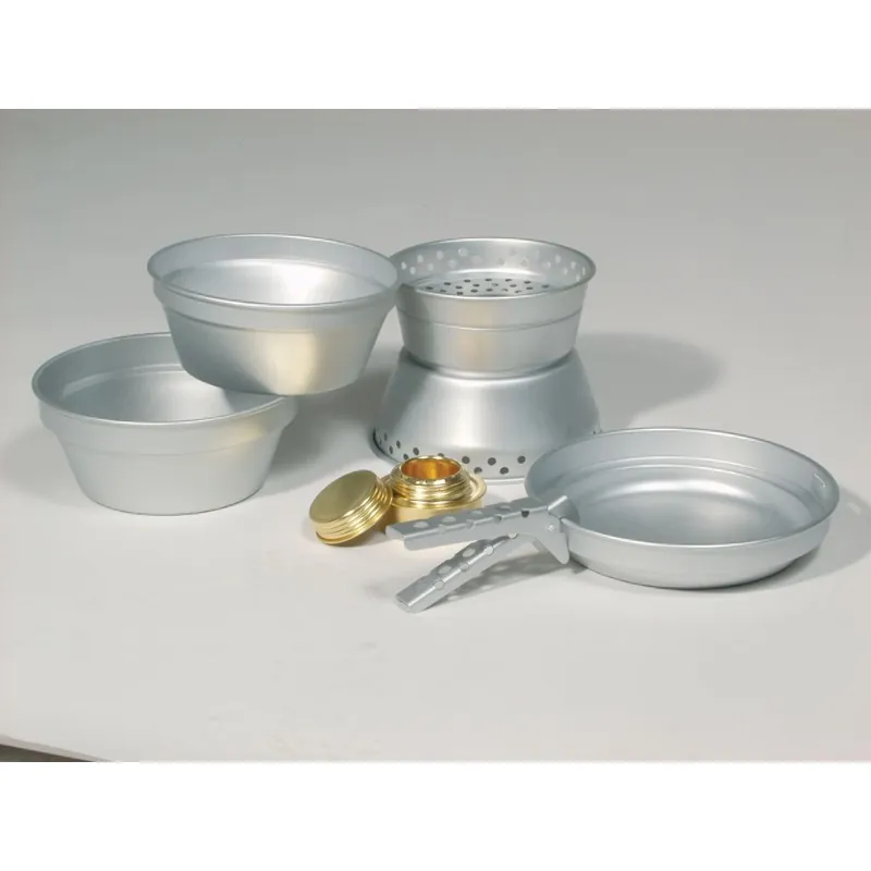 Jetzt Bestellen Koch-Set mit 3 Töpfen, Pfanne und Kocher Alu