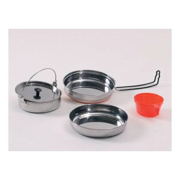 Kochgeschirr 4-teilig für 1 Person Edelstahl Heißes Angebot