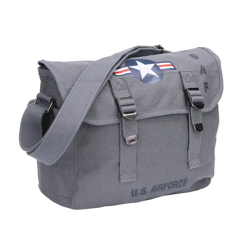 Canvas Umhängetasche Shoulder Bag US Air Force grau Billig