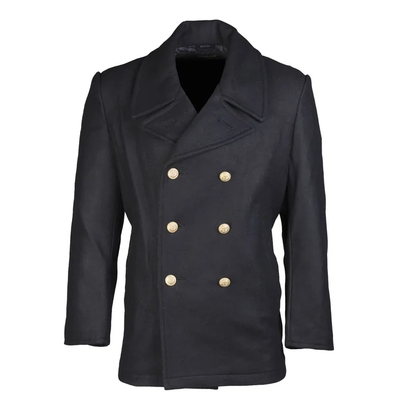 Versand Am Gleichen Tag Bundeswehr Marine Colani Peacoat Import Goldknopf schwarz-blau Restposten