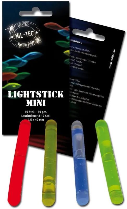 10 Stück Mini-Leuchtstab rot 4 cm 0,19€/Stück Abverkauf