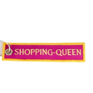 Schlüsselanhänger Shopping Queen gelb/pink Super-Preis