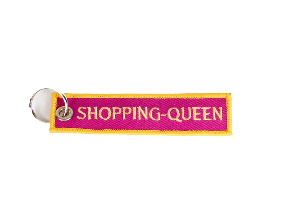 Schlüsselanhänger Shopping Queen gelb/pink Super-Preis