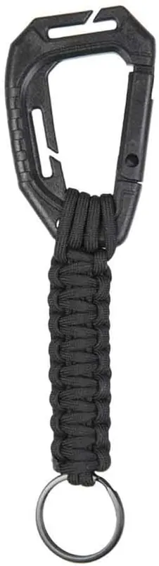 Schlüsselanhänger Paracord mit Karabiner Molle schwarz Ausverkauf
