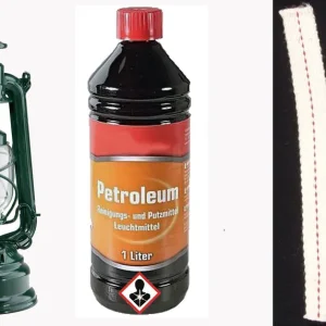 **Feuerhand 276 Sturmlaterne moosgrün + Petroleum + Docht Mega-Angebot
