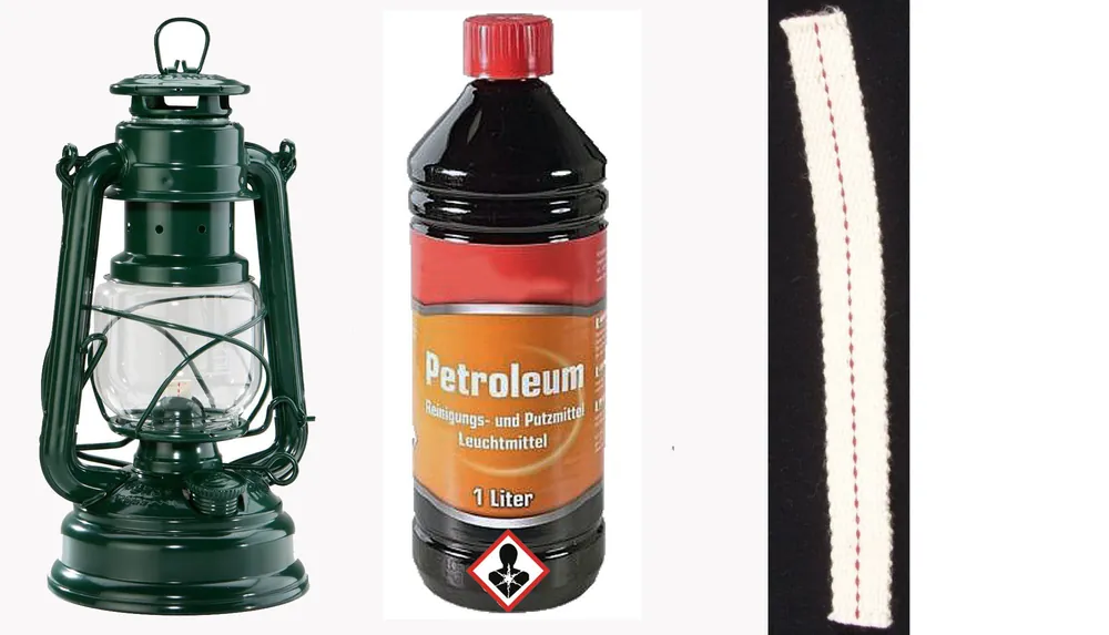 **Feuerhand 276 Sturmlaterne moosgrün + Petroleum + Docht Mega-Angebot