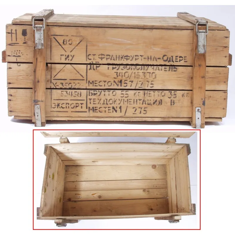 Knallerangebot **Russ. Holzkiste Transportkiste natur beschriftet gebraucht 92 x 50,5 x 44 cm