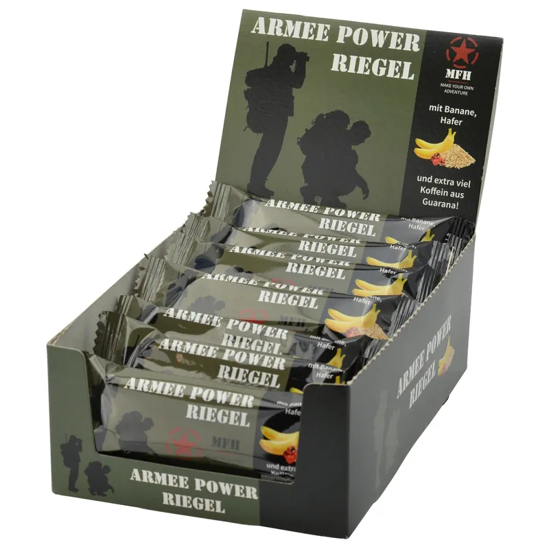20x MFH Armee Power Riegel - Energieriegel mit Banane und Koffein Schnäppchen