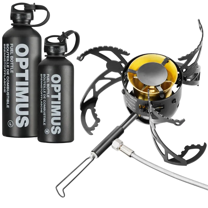 Optimus Polaris Optifuel Black Edition Mehrstoffkocher in Schwarz, wahlweise im Set mit Brennstoffflasche Letzte Chance