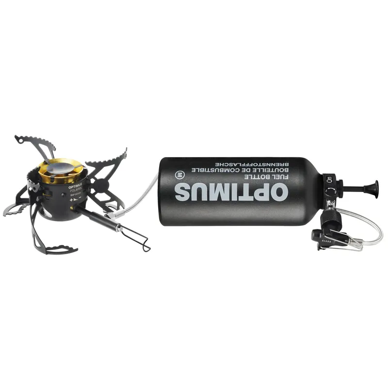 Aktuell Optimus Polaris Optifuel Black Edition Mehrstoffkocher in Schwarz inkl. 0,6 Liter Brennstoffflasche M