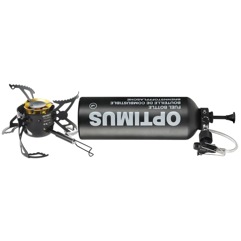 Optimus Polaris Optifuel Black Edition Mehrstoffkocher in Schwarz inkl. 1 Liter Brennstoffflasche L Abverkauf