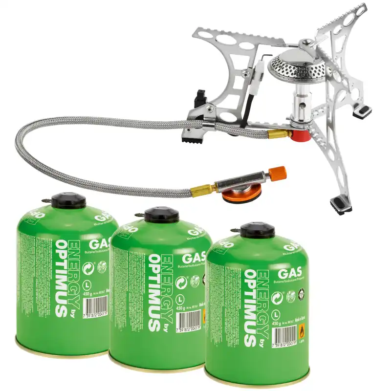 Direkt Vom Hersteller Gaskocher, klappbar mit Schlauch, inkl. 3 Gaskartuschen 450 g