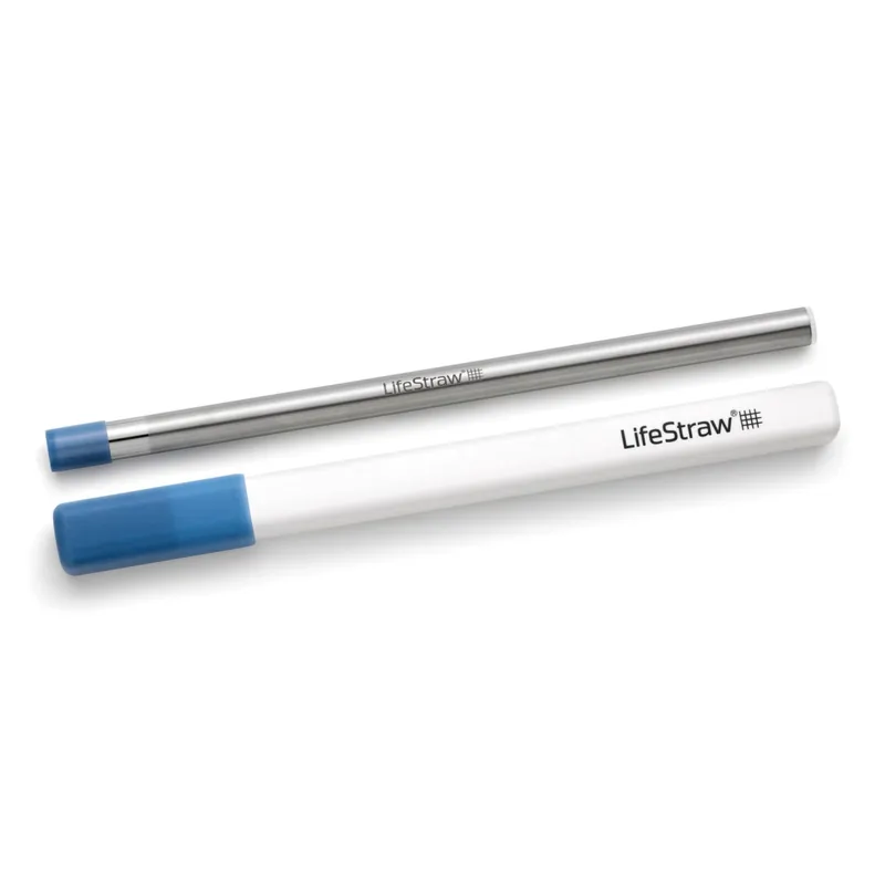 LifeStraw Sip Wasserfilterstrohhalm in Stormy Blue (Blau) aus Edelstahl mit Etui Meistverkauft