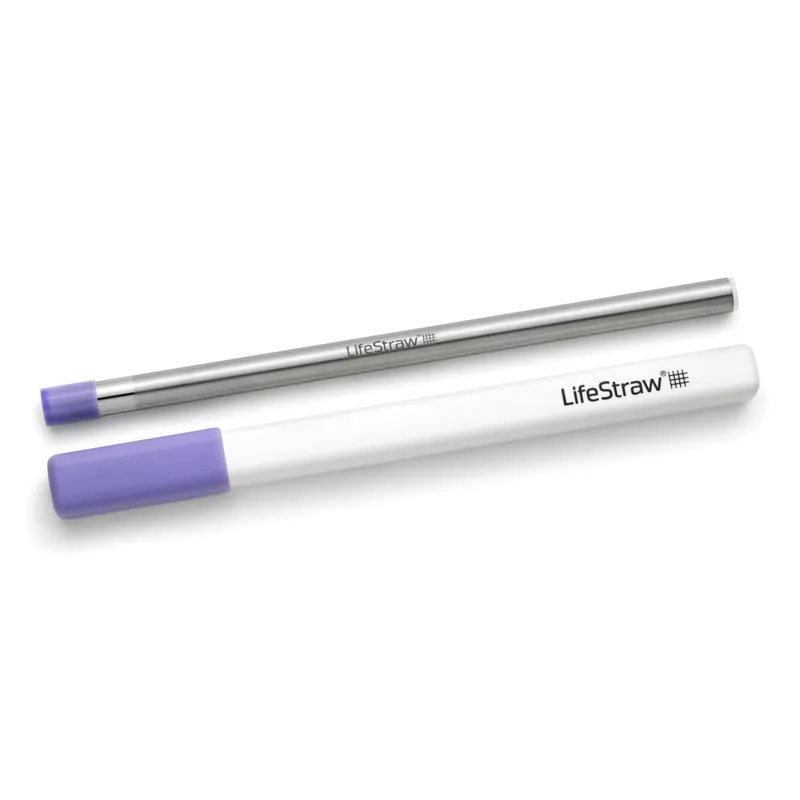 LifeStraw Sip Wasserfilterstrohhalm in Thistle Purple (Violett) aus Edelstahl mit Etui Bestseller