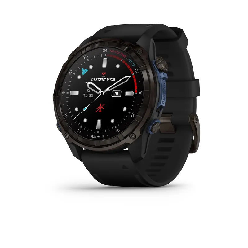 Garmin Descent MK3i 51 mmTauchcomputer mit GPS schwarz titan - Silikonarmband, luftintegriert Neu Im Sortiment