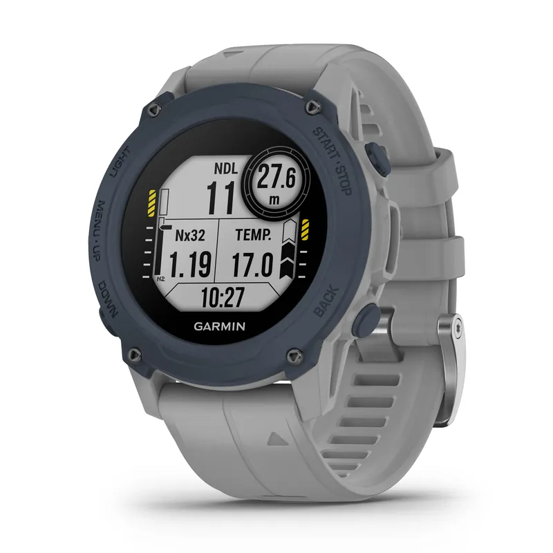 Schnäppchen Garmin Descent G1 GPS Tauchcomputer - hellgrau stahlblau Silikonarmband