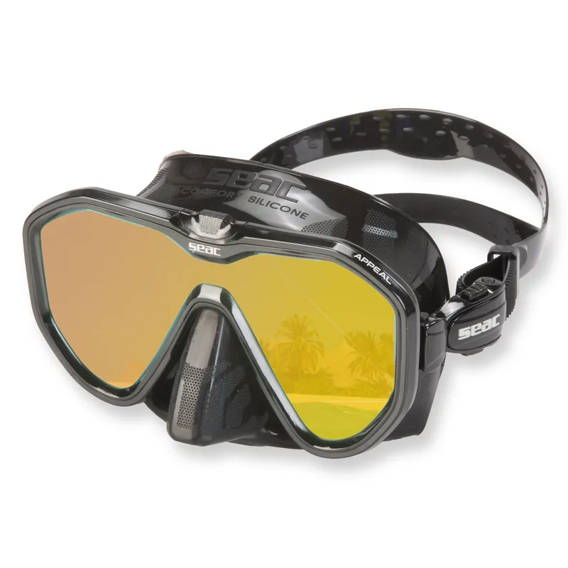 Billig Seac Tauchmaske Appeal Mirror - schwarz, verspiegeltes Glas