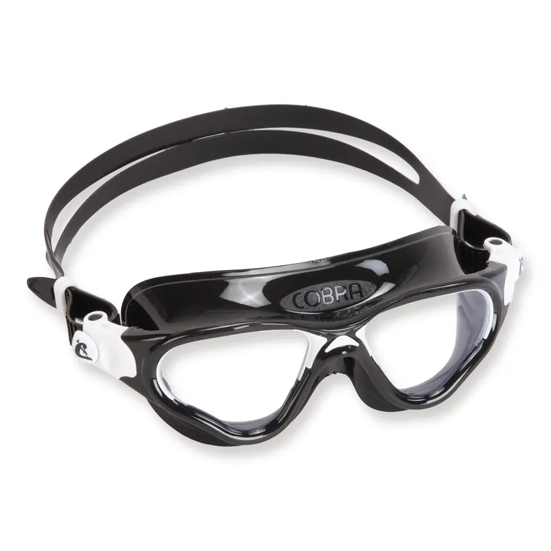 Cressi Schwimmbrille Cobra - schwarz weiß, klare Scheibe Must-Have