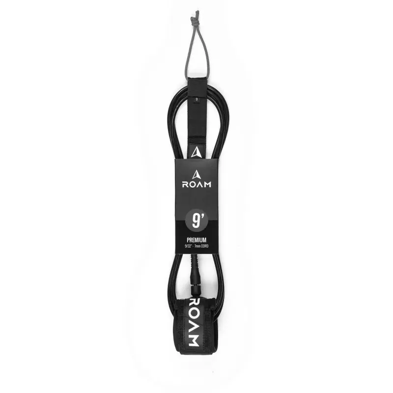 Markenware ROAM Surfboard Leash Premium 9.0 Schwarz